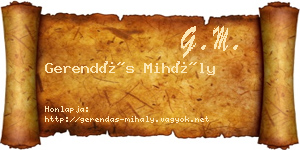 Gerendás Mihály névjegykártya